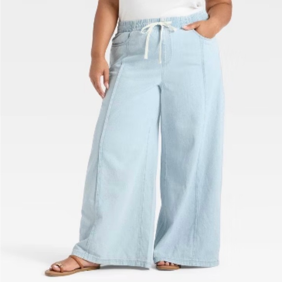Universal Thread Women’s High Rise Drawstring Relaxed Fit Wide Leg Jeans, Sz XXL - Picture 1 of 6